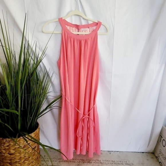 Ny&Co Peachy/Pink Halter Shift Mini Dress MP
